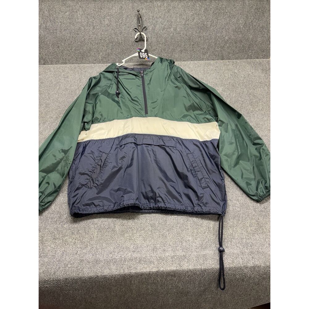 VTG Arizona Hooded 1/4 Zip Windbreaker Men’s Size XL Green Pullover